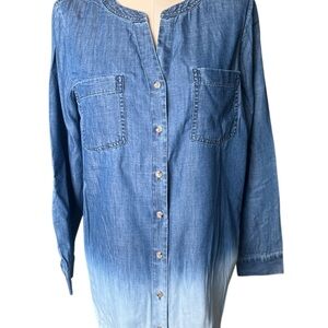 J. Jill Indigo to White Gradient Blouse